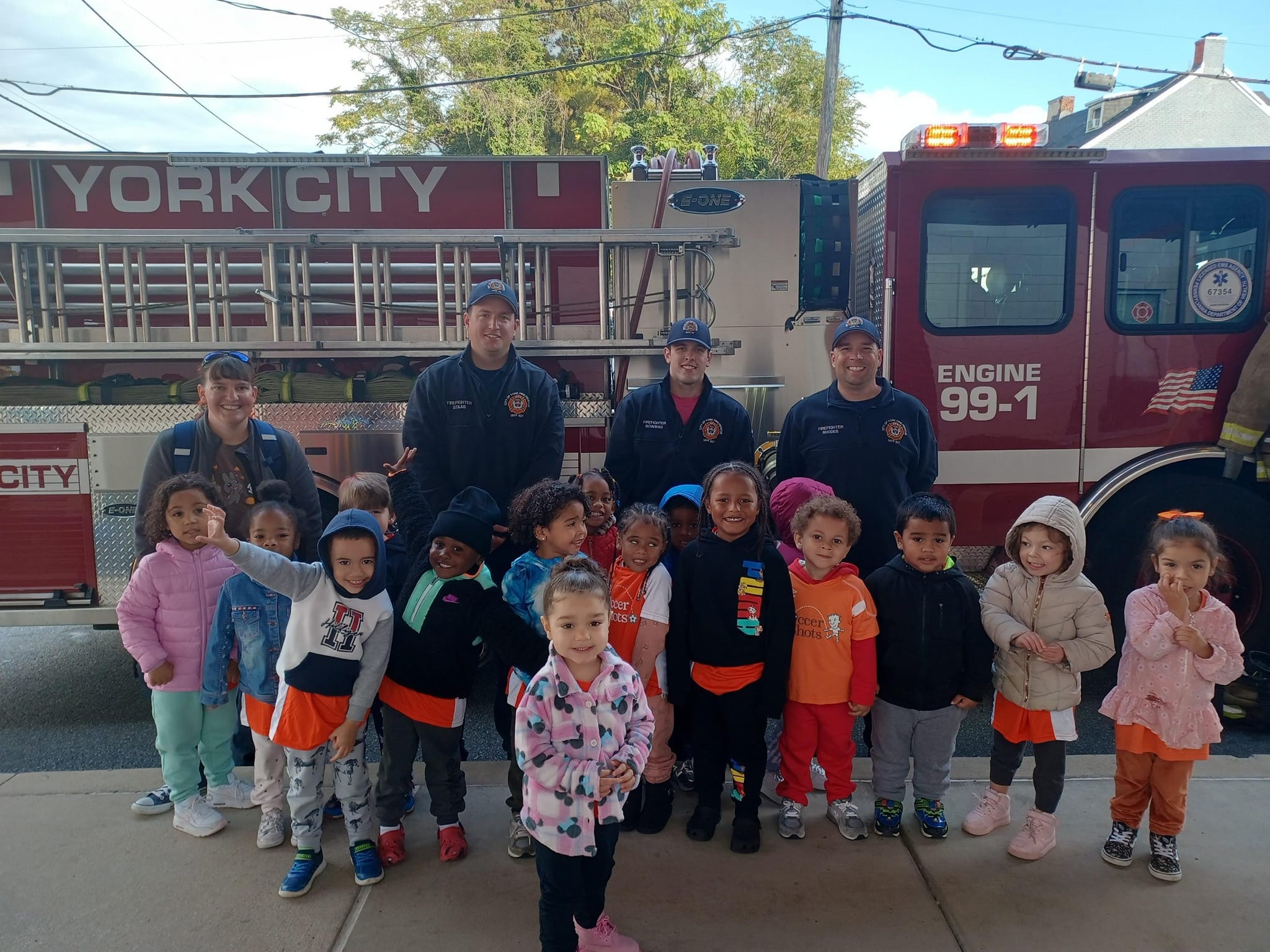The York City Fire Department Pays a Visit to the CAY Early Learning Center!