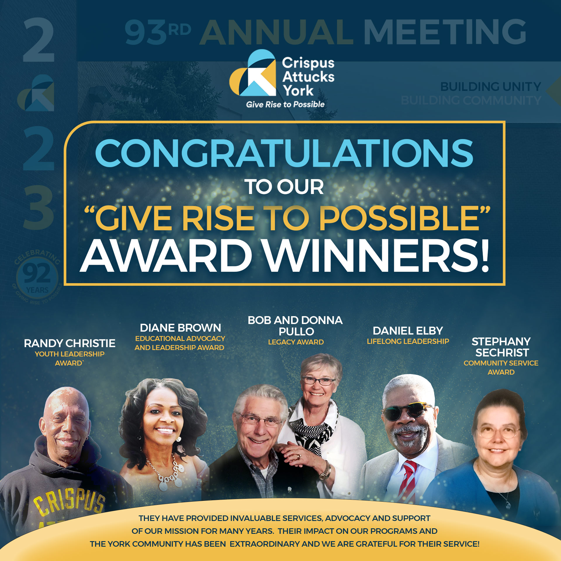 Crispus Attucks York 93rd Annual Meeting, Give Rise To Possible Award Winners