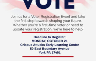 Register to Vote here at Crispus Attucks York 2024, York PA Voter Registration Location