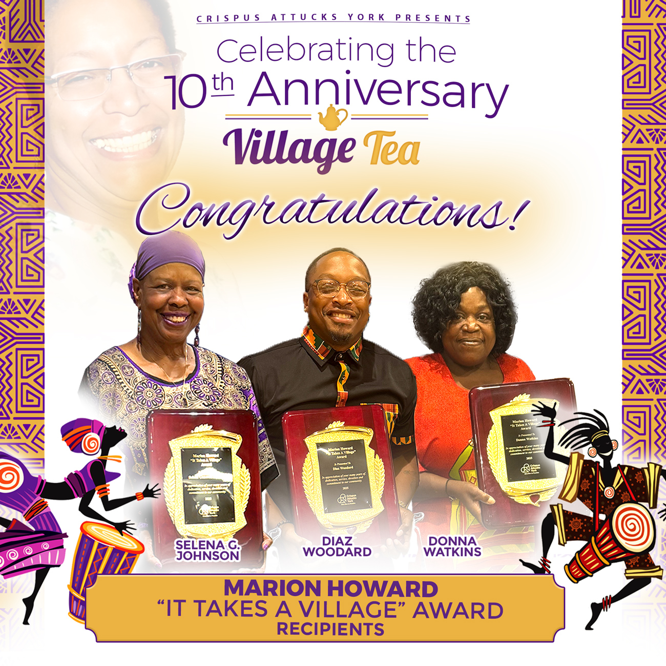 2025 Crispus Attucks York 10th Anniversary Village Tea, Marion Howard "It Takes A Village" Award Recipients