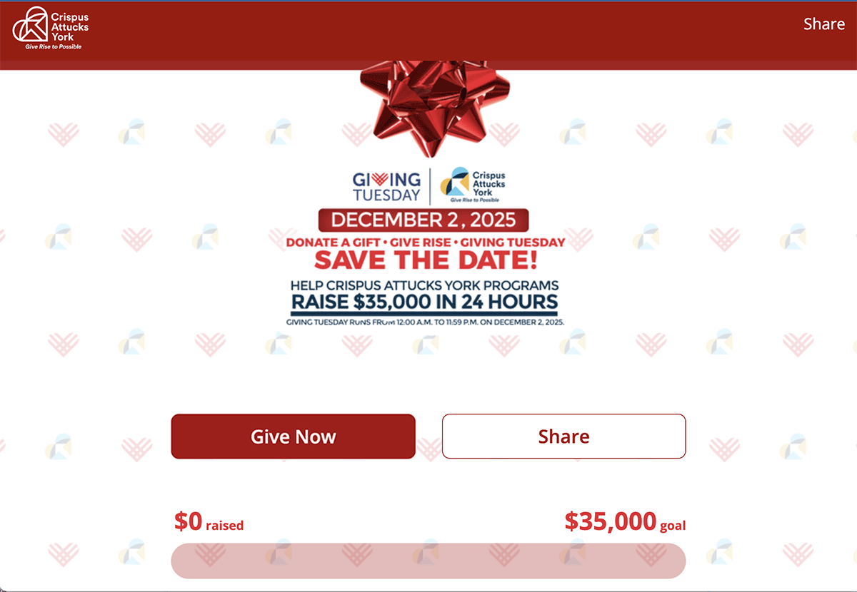 Crispus Attucks York, 2025 Giving Tuesday Landing Page