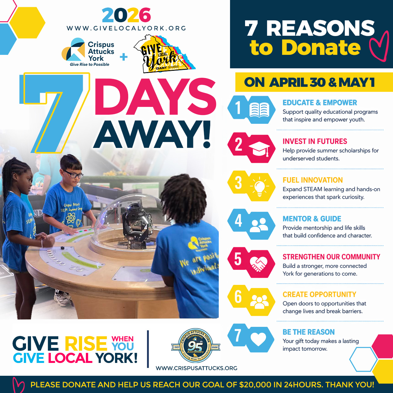 7 DAYS AWAY! Crispus Attucks York, Give Local York 2026,