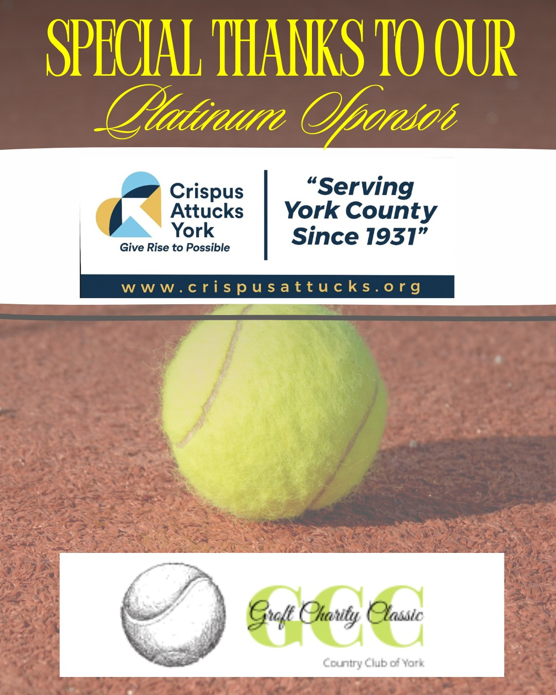 Groft Charity Classic 2026, Crispus Attucks York is proud to serve as a Platinum Sponsor