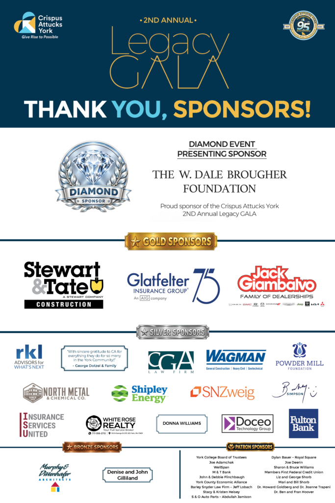2026 Crispus Attucks York 2ND Annual Legacy GALA Sponsors 