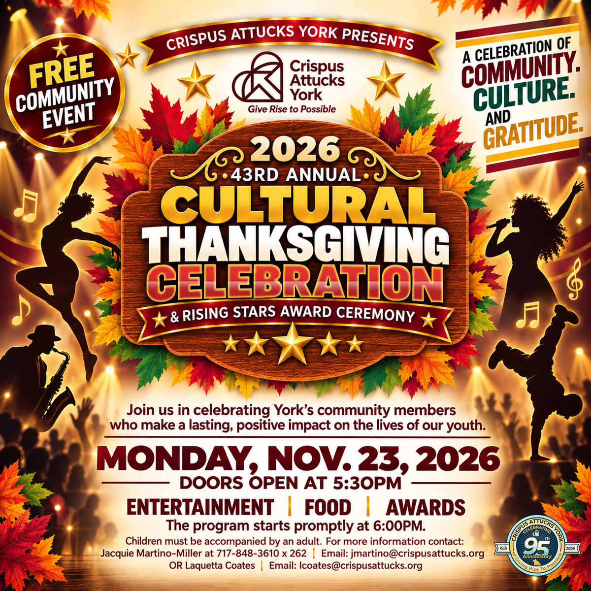 2026 Crispus Attucks York, 43Rd Annual Cultural Thanksgiving Celebration