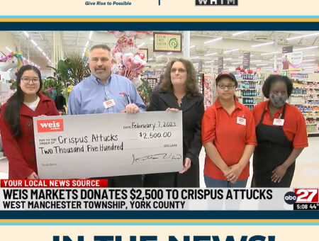 Long-time donor, Weis Markets, gave Crispus Attucks York a $2,500 donation in honor of February being Black History Month.